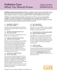 Palliative Care: What You Should Know